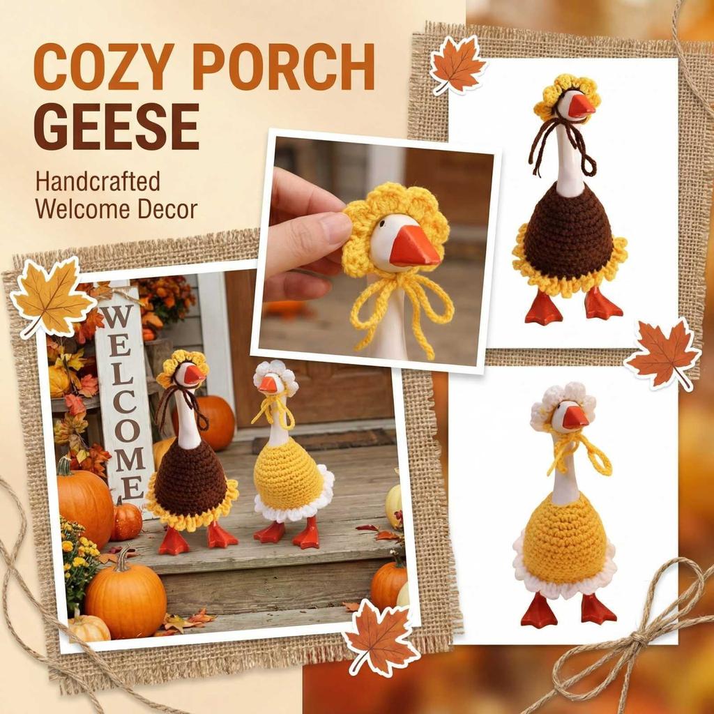 Desktop Mini Goose Outfit Statue Cute Creative Porch Goose Clothes Sunflower Clothing Set Garden Porch Decor