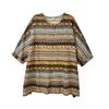 Oversized Vintage Stripe Floral Casual Loose Long T Shirt Tops Women Summer T-shirt