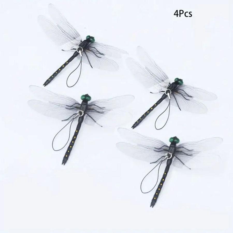 4 Sets \2 Sets Black Dragonfly - Waterproof PVC, Perfect For Garden Or Interior Use, Classical Style, No Electricity Required