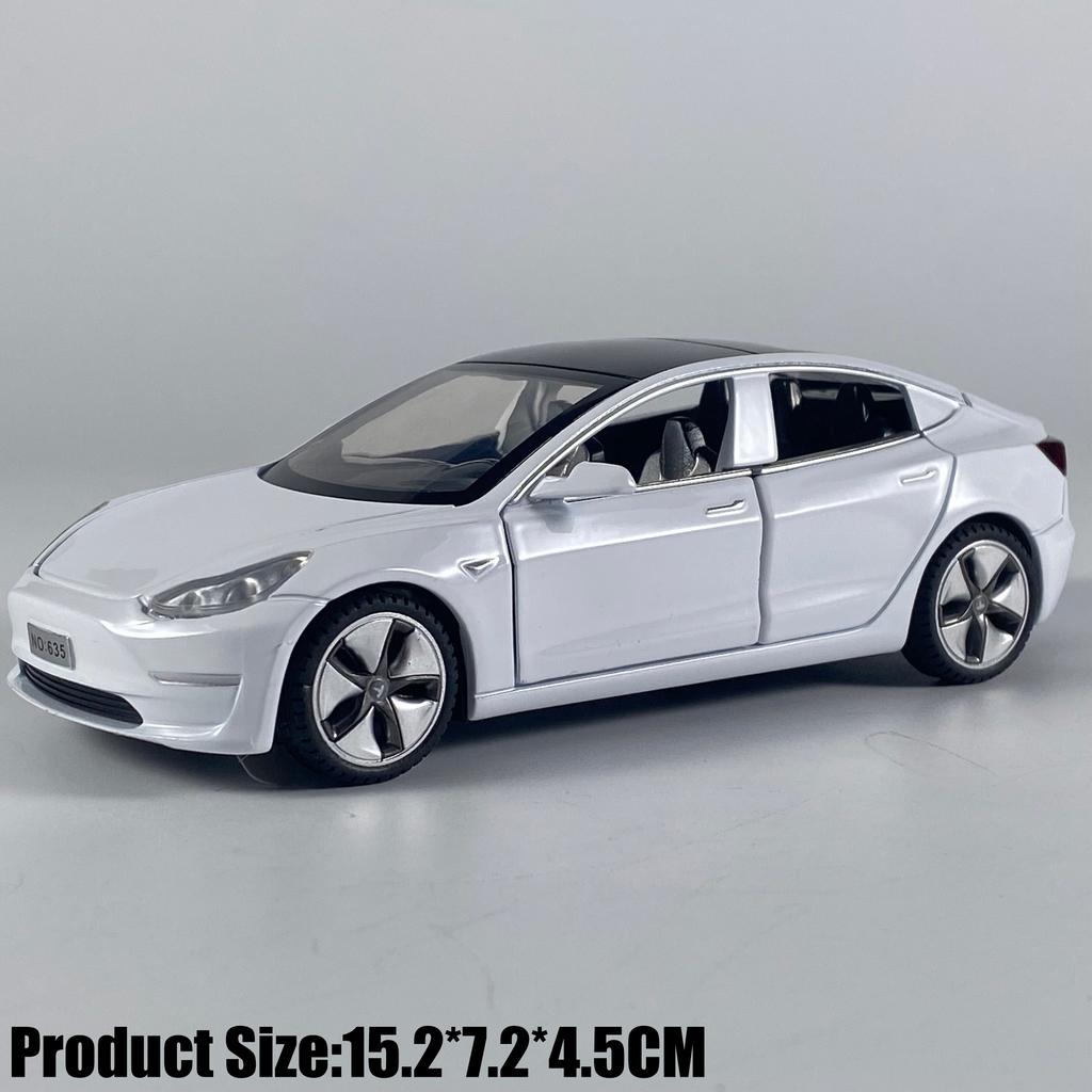 1:32 Model 3 Mid-size Luxury Sedan Alloy Metal Diecast Model Car Simulation Miniature Holiday Present & Home Trendy Ornament Toy