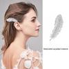 Koreańska diamentowa spinka do włosów ze stopu piór z kryształkowym motywem liścia dla kobiet