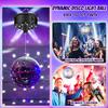10RPM Disco Ball with Motor and 6Inch Mirror Ball — Plug/Battery Operated Disco Motor with 18 LED Beads 4 Color Lights and Remote Control, for