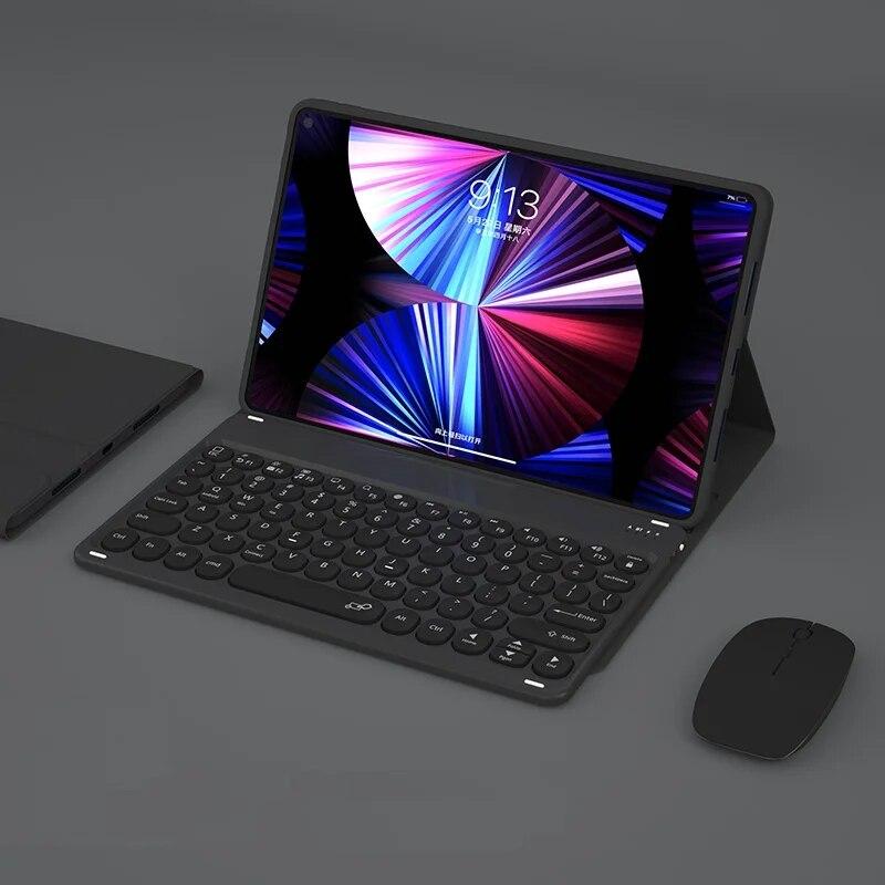 

Кожаный чехол для клавиатуры Lenovo Tab M11 P12 12,7 дюймов 2023 M10 Plus 3rd 10,6 Pro 11,2 2nd Plus 11,5 P11 Pro 11,5 Plus 11, чехол с Bluetooth-клавиатурой M10 Plus 3rd 10.6 чёрный