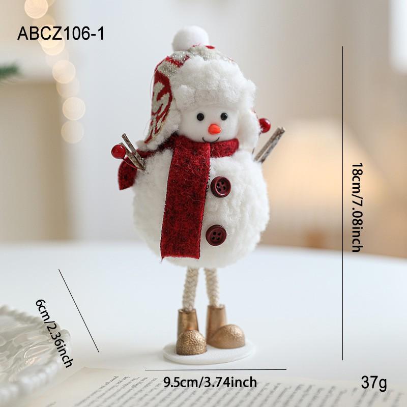 Plush Foam Snowman Figurine Christmas Desktop Decor Cute Doll Window Holiday Atmosphere