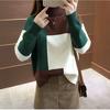 Pull Tricoté Femme Automne Hiver Chaud Col Roulé Tricot Bloc de Couleurs Pull Ample Décontracté Navetteur