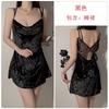 Women's Velvet Butterfly Cowl Neck Cami Sleep Dress with Robe for Fall Winter