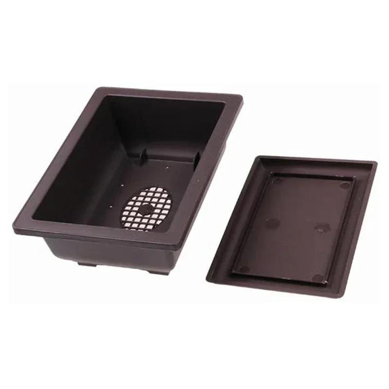 1PC Square Flower Pot Imitation Plastic Balcony Pots Flower Bonsai Bowl Nursery Basin Planter Imitation Rectangle  Plant Pots