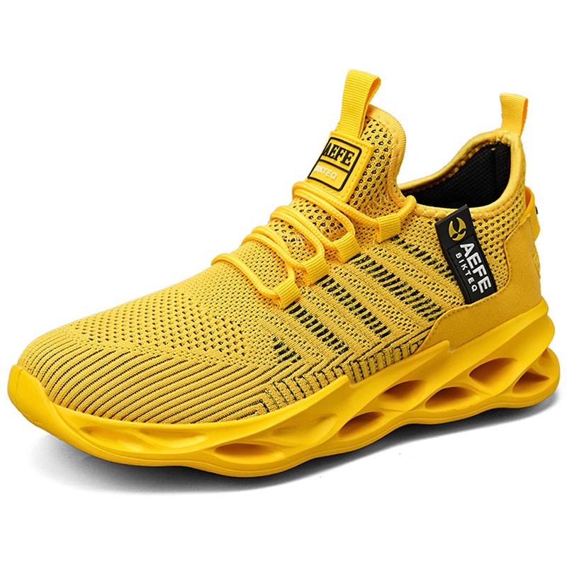 

Мужская легкая дышащая сетчатая обувь большого размера 40–47, мужские кроссовки для бега на воздушной подушке, обувь с сеткой 47 жёлтый