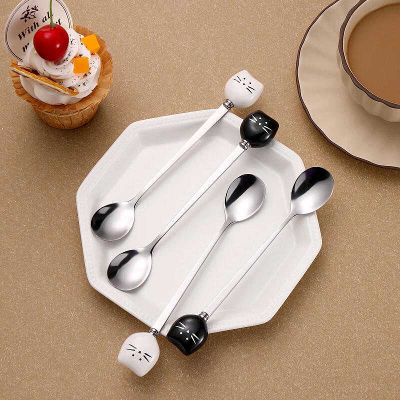 Cute Cartoon Ceramic Cat Stirring Spoon