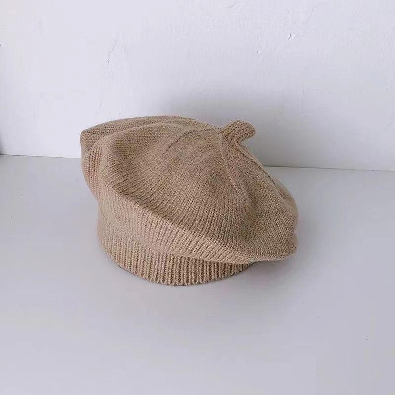 Baby Hat Spring and Autumn Baby Girl Beret Infant Wool Hat Autumn and Winter Children's Painter Hat Knitted Hat