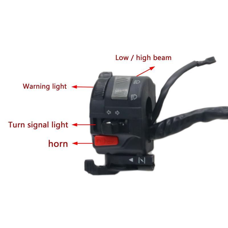 22mm Motorcycle Switches Horn Button Turn Signal Electric Fog Lamp Light Motorcross Start Handlebar Controller Switch Headlight