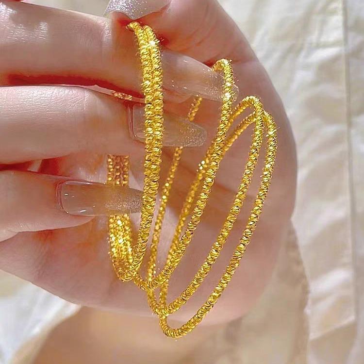 Stylish Multi-Circle Elastic Memory Bracelet In Electroplated Silver