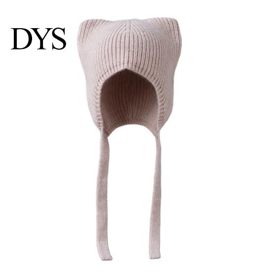 Warm Knitted Hat for Women Cat Ear Hat, Flap Cute Foldable Cold Weather Winter Brimless Skiing Hiking Outdoor Casual Wear Lightweight Breathable Knit