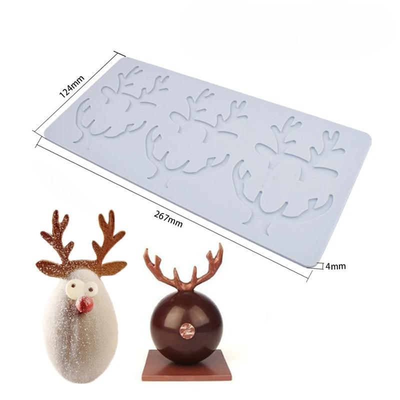 Christmas Snowflake Daisy Chocolate Silicone Mold Christmas Tree Feather Cherry Blossom Baking Mould Petal Western Cake Decor