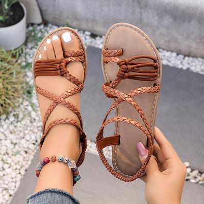 Scarpe da Donna 2026 Estate Nuove Sandali Bassi da Donna con Cinturino Romano Sandali Leggeri Suole in Gomma Antiscivolo Scarpe Quotidiane da Donna