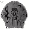 Skull Pattern Ripped Sweater - X 84586