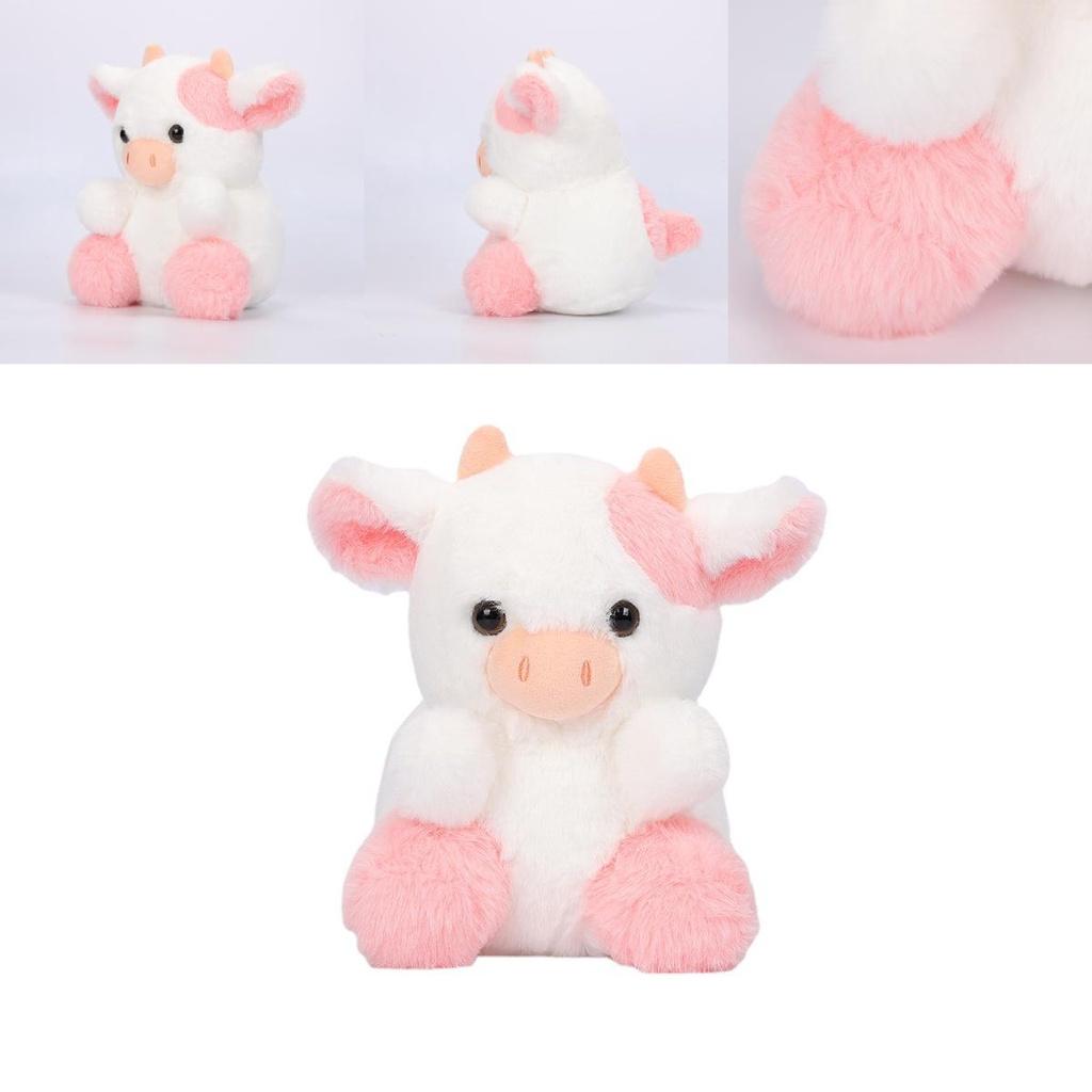 Belle Strawberry Cow Plush Toy Adorable Pink Cow Stuffed Animal