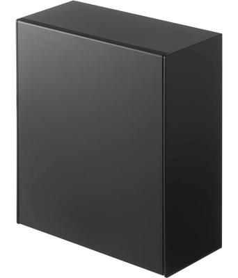 Yamazaki Jitsugyo [Pinças para Placa de Gesso Incluídas] Caixa de Poeira de Parede e Estojo Preto Aprox.. W17XD8.7~16XH20cm Torre Placa de Gesso Gancho de Pino Película Adesiva Aba