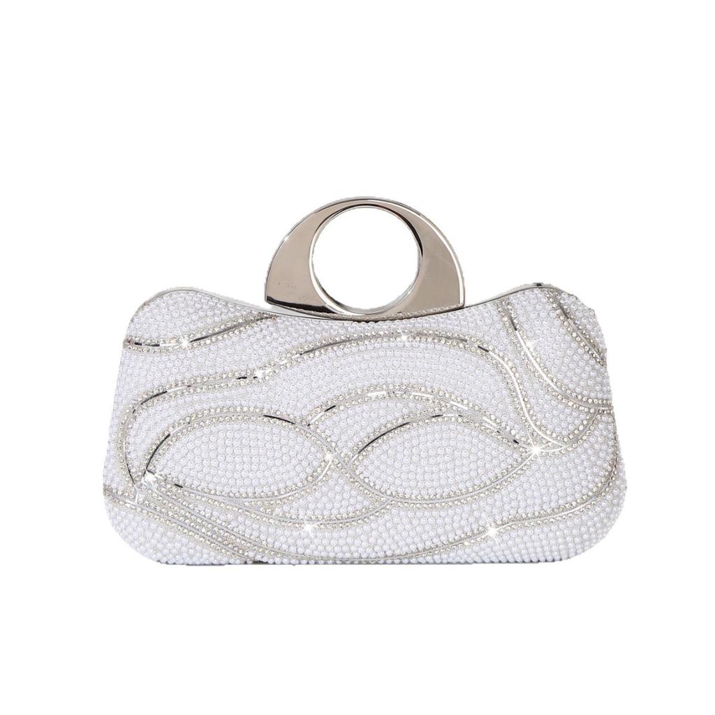 Popular pearl dinner bag European and American retro luxury clutch bag banquet dress women's evening wear