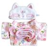 Japanese-style Outfit Set (yukata, Obi, and Fox Mask Set) for 10cm Plushie - Pink - Kigurumi Accessory for Idolfan Activities, Dollmascot, K-pop Doll