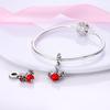 New 925 Sterling Silver Red Color Series Heart Shape Charms Beads Lucky Jewelry Gifts