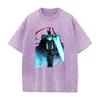Igris Cool Graphic Washed Tee Anime Solo Leveling T Shirt Men High Quality Cotton Tshirts Harajuku Male Vintage Casual T-shirt
