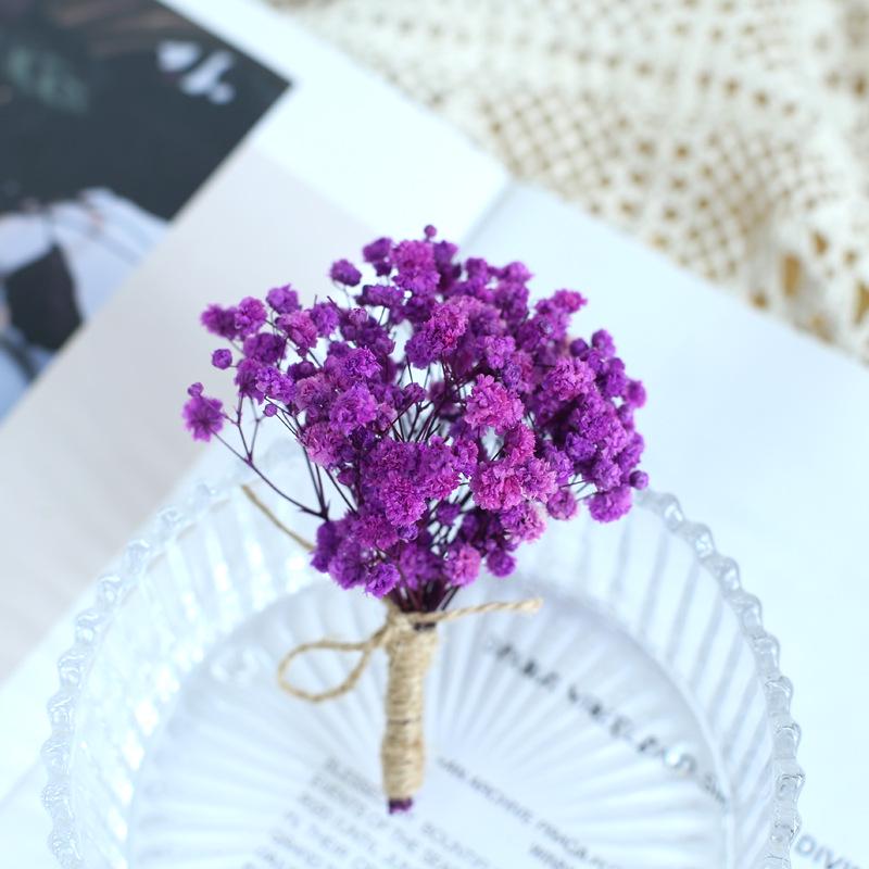 12cm Preserved Flower Boutonniere: Mini Bouquet for Bride, Bridesmaid, Wedding, Gift Box, Party Favor Decoration