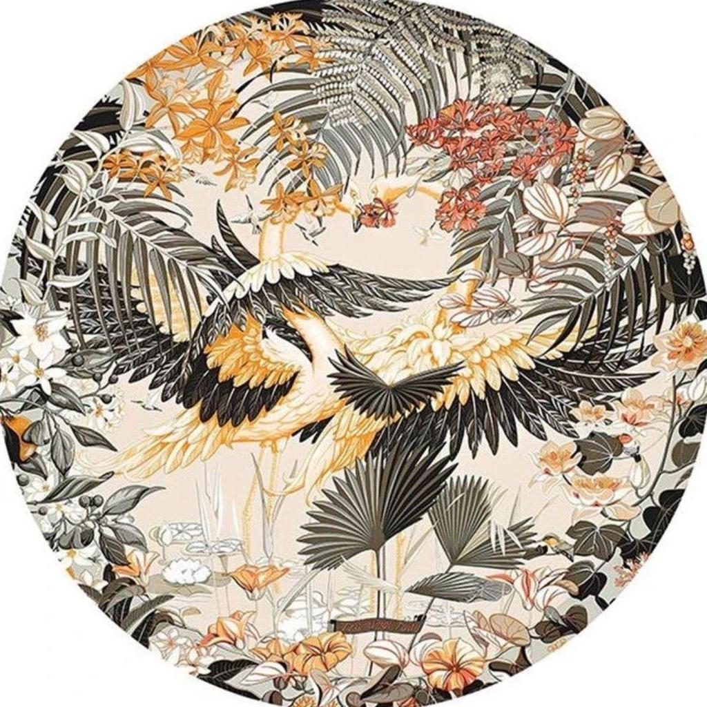 Retro Round Carpet for Living Room Bedroom Bedside Wardrobe Floor Mat Home Coffee Table Study Room