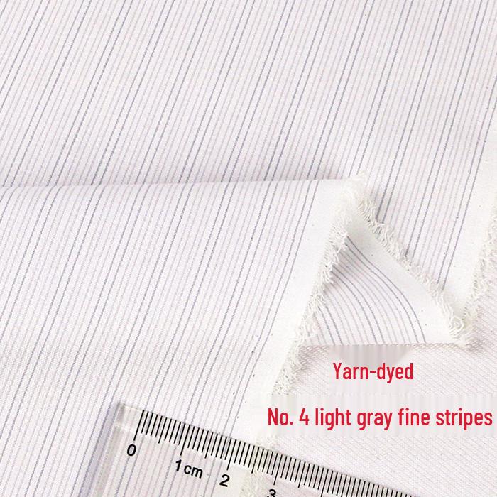 Blue, White, Gray Striped Cotton Fabric for Summer Shirts and Work Dresses