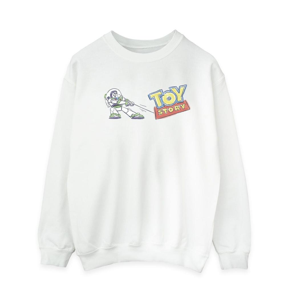 Disney Mens Toy Story Buzz Pulling Logo Sweatshirt