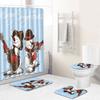 3D Digital Printing Christmas Waterproof Shower Curtain Four-Piece Bathroom Non-Slip Door Mat Toilet Absorbent Floor Mat Carpet