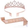 Birthday Sash and Headband Set for Party Photo Props