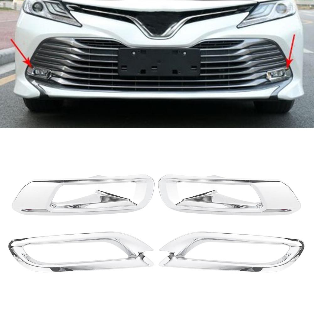 4 st Set Främre Bakre Dimljusram Lampskydd Exteriördekor Passar för Toyota Camry Hybrid 18‑20