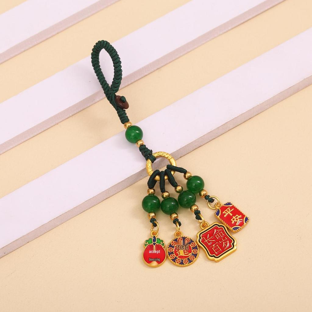 Goldener Glücksschlüsselanhänger: Reichtumsgott verschlingt Goldtier für Familie, perfekt als Auto- oder Handyanhänger.