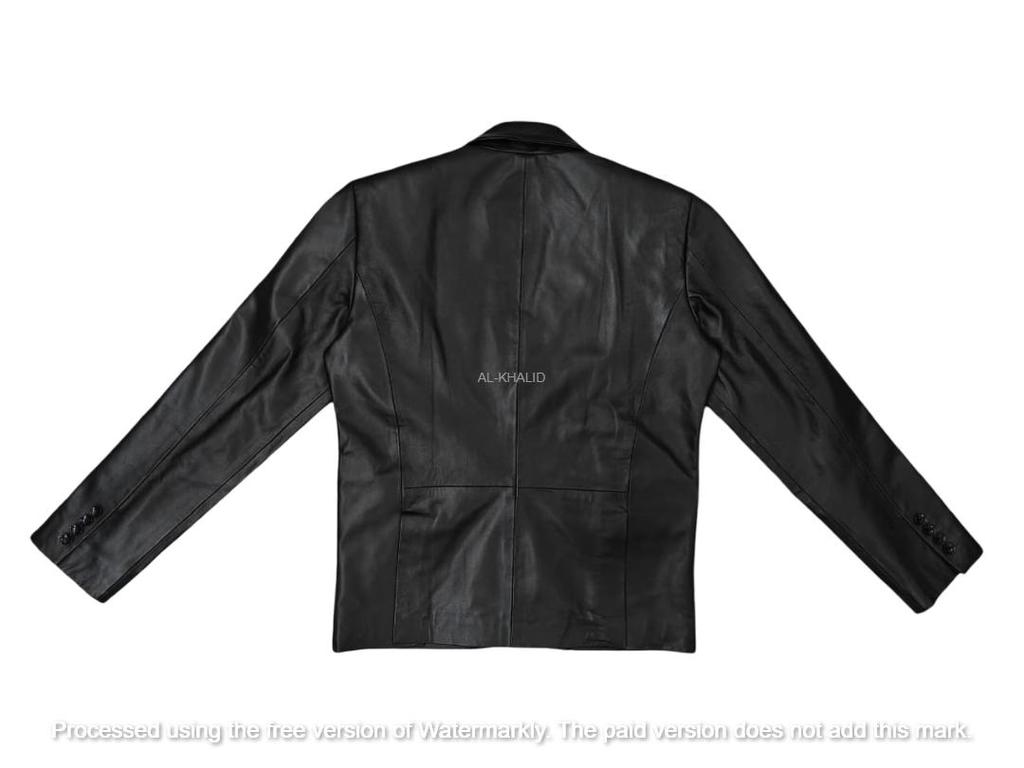 AL KHALID CLASSIC New Men's Black Leather Blazer 100% Pure Lambskin Stylish Slim Fit Blazer