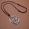 Vintage Distressed European and American Style Large Pendant Long Necklace, Stylish and Unique Sweater Chain, Autumn and Winter High-End Ethnic Style