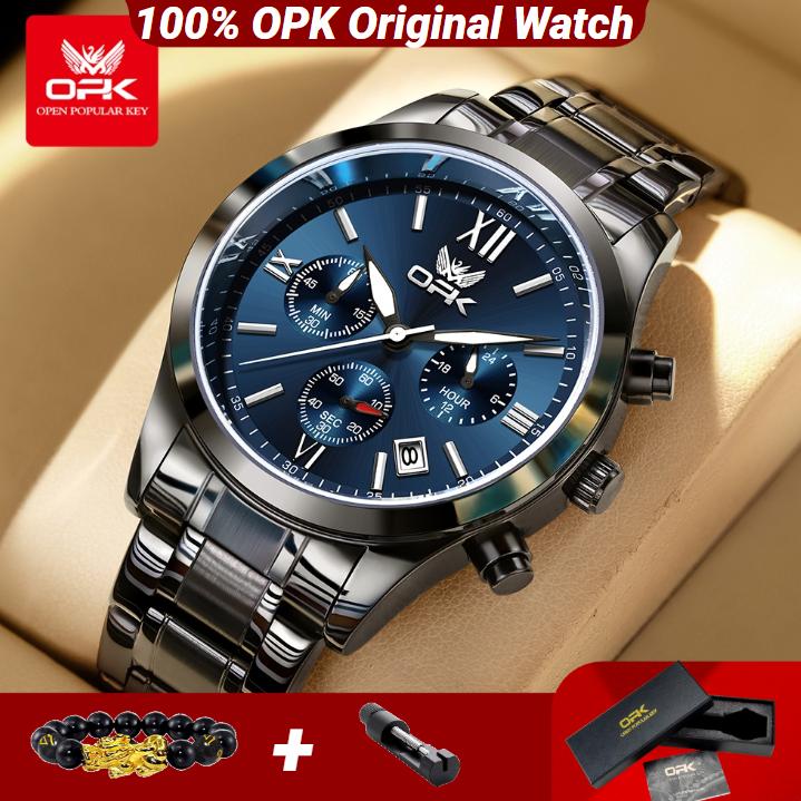 OPK 6052 Mens Watch Automatic Date Stainless steel Band High Quality Men's Watches