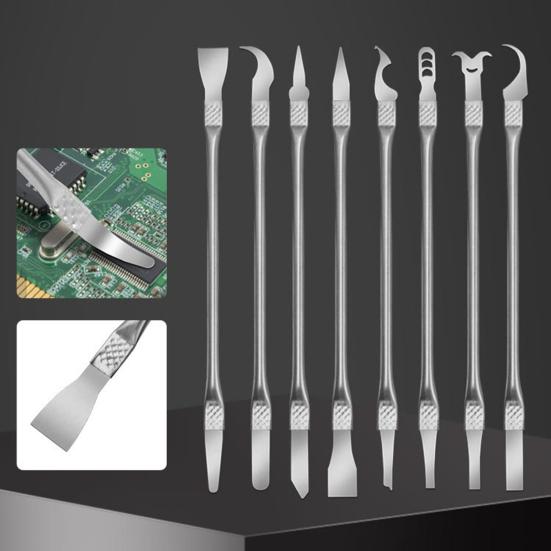 8Pcs Electronics Repair Tool Set Pry Tool Kit for CPU Motherboard Glue Removal Phone Tablet Repair Professional Spudger Scraper Hook Set