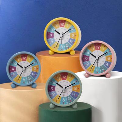 Children Rainbow Alarm Clock Cartoon Luminous Silent Non-ticking Table Clocks For Bedroom Home