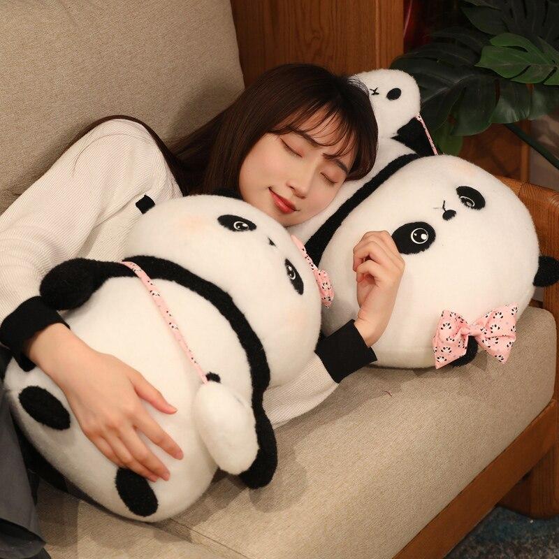 22 -45cm Lovely Plush Standing Panda Doll Soft Plush Toys Kawaii Panda Bear With Messenger Case Stuffed Animal Pillow For Children