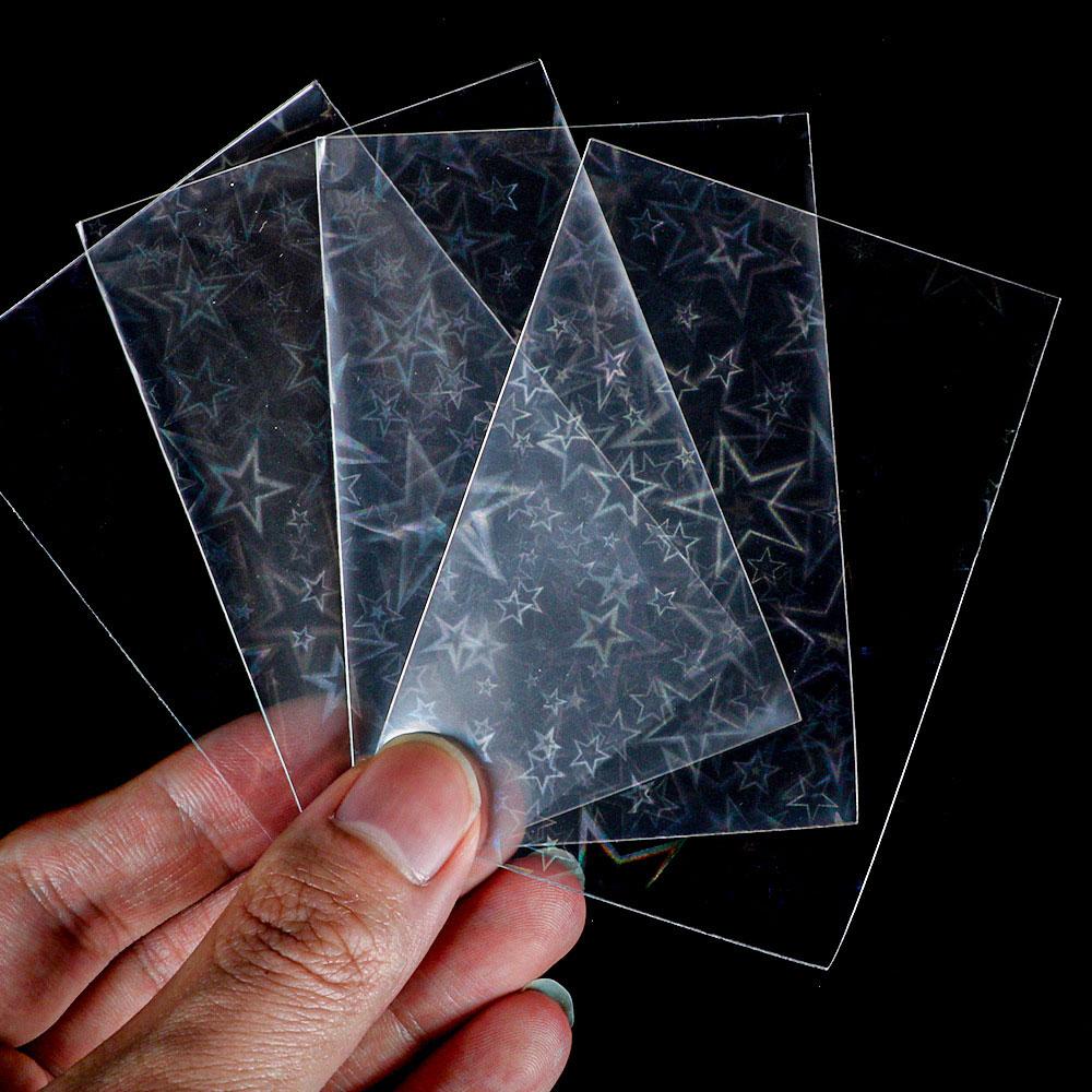 50pcs 61x88mm Clear Matte PP Photo Sleeves Sweetheart Foil Holographic Flashing for Kpop Board Game Trading Card Protector Cover