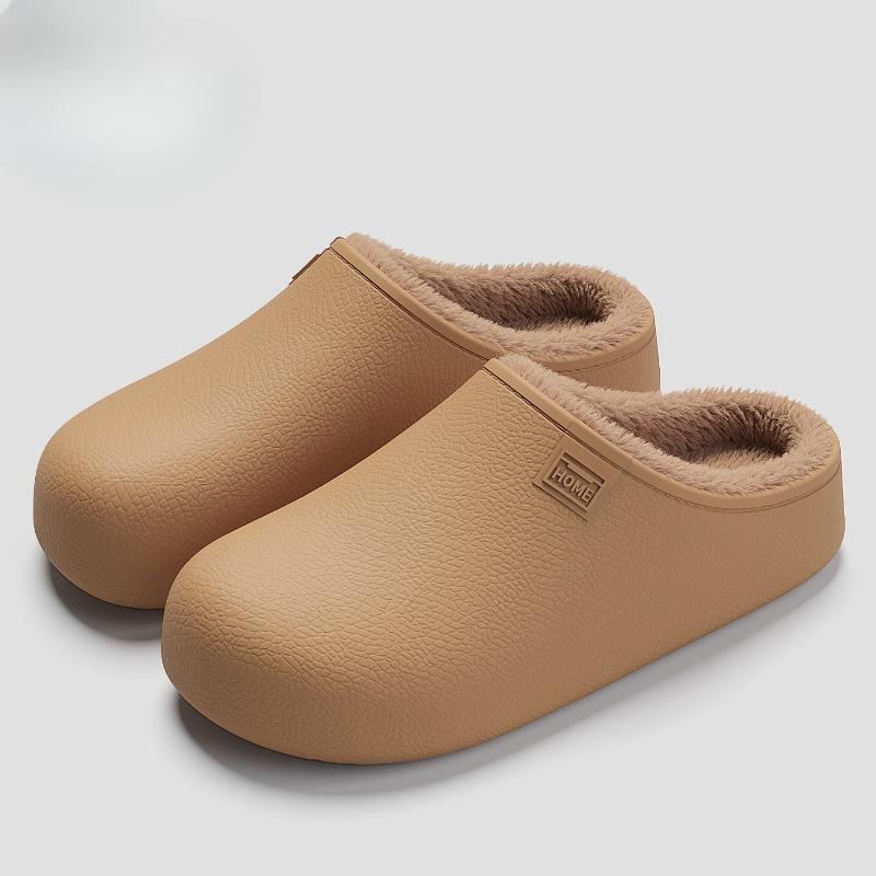 

Водонепроницаемые хлопковые тапочки Женские зимние плюс бархат для сохранения тепла и противоскользящие Мужские плюшевые Мужские зимние домашние хлопковые тапочки Мужские зимние 35-36 абрикосовый