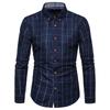Men's Plaid Print Long Sleeve Button Up Shirts Slim Fit Casual Business Formal Dress Shirt Business Work Shirt for Men Breathable Soft Shirts
