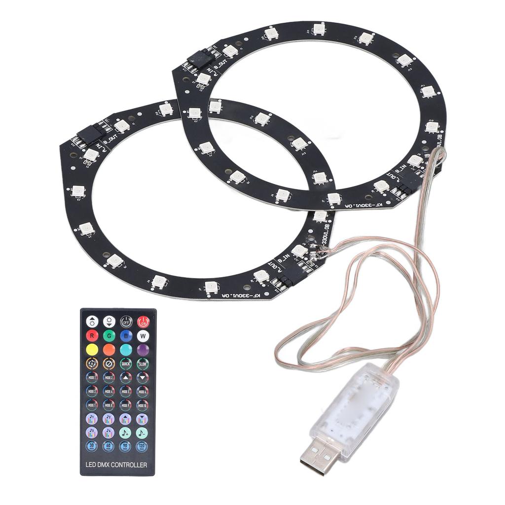 RGB LED Işık Halkası Bluetooth Müzik Senkronizasyonu 400 Efekt 8 Renk LED Şerit Işıklar Uygulama Kontrollü