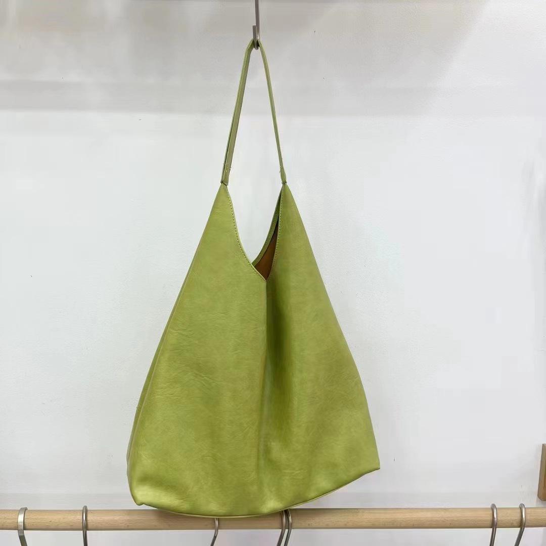 

Трендовая женская сумка-тоут очень большого размера - Осень/Зима, корейский стиль, универсальная, простая и модная сумка через плечо зелёный