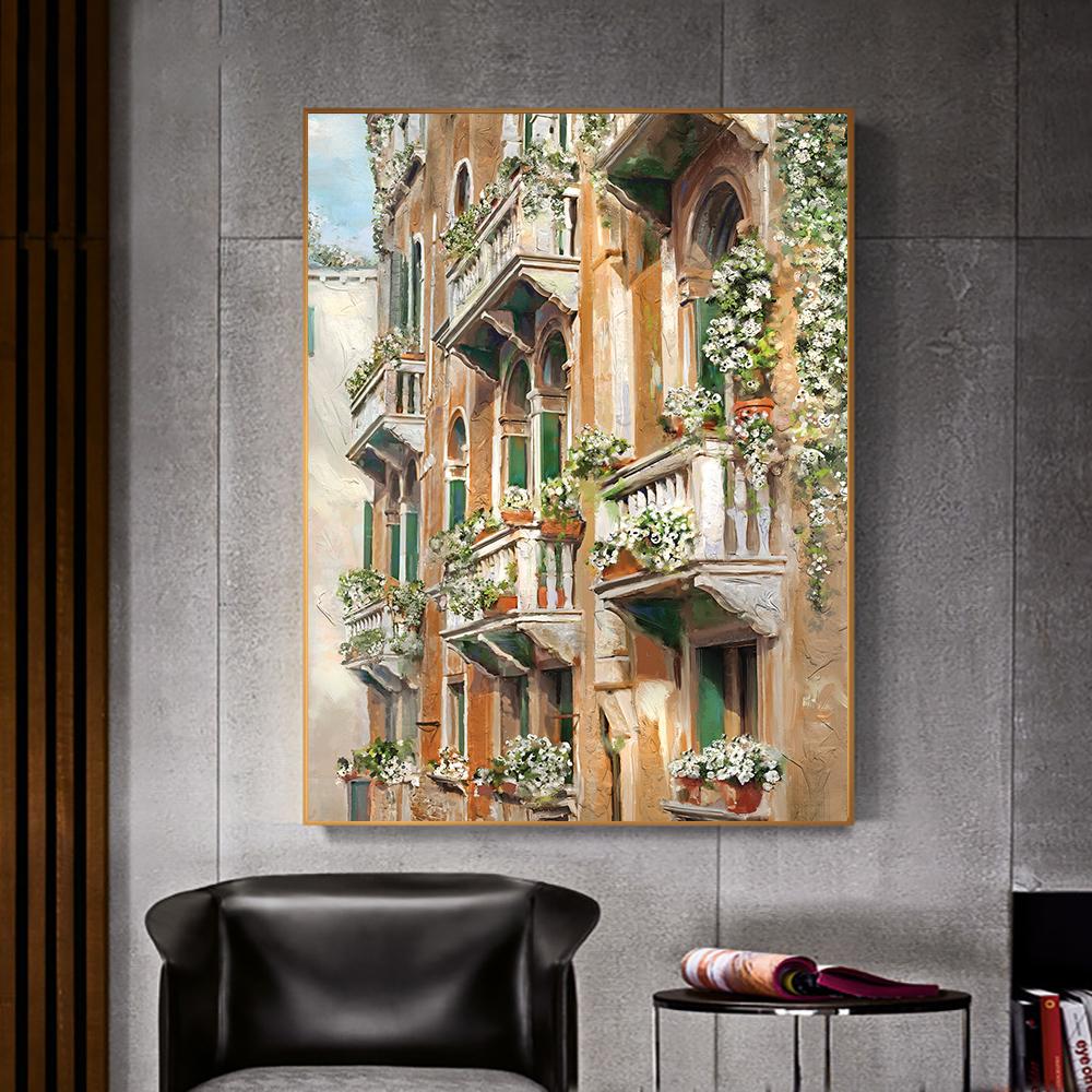 Tablou Panza Pictura Strada Florilor Fashion Arta de Perete Poster Proaspat Glam Peisaj Oras Imagine Pentru Living Decor Acasa Cuadros