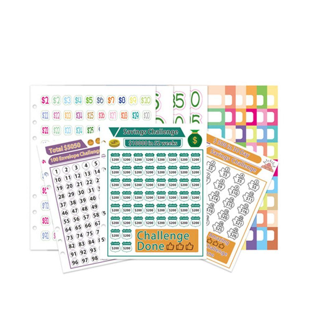 Colorful 100 Envelope Challenge Notebook 6 Holes Money Saving Binder  Savings Notebook