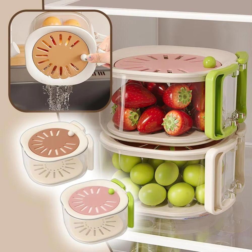 With Lid and Handle Fruit Washing Bowl Kitchen Gadgets Kitchen Storage Basin Fruit And Vegetable