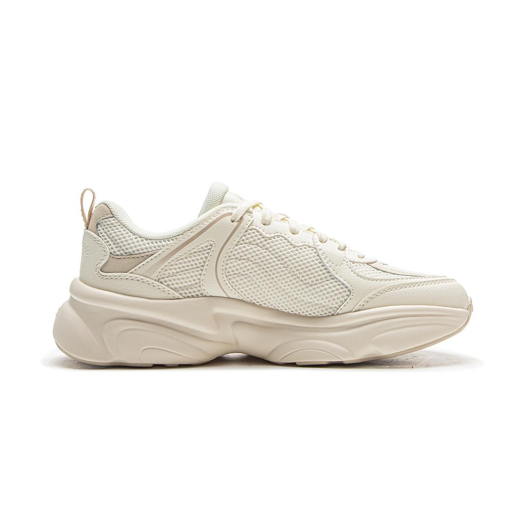 New LiNing Coconut Milk Cushioning, Slip Resistant, Abrasion Resistant Support Low Top Chunky Sneakers Women's Beige AGCV404-1