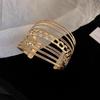 Metal Hollow Bracelet European and American Style Arm Ring Geometric Exaggerated Design Jewelry Fashion Simple Versatile Accessories